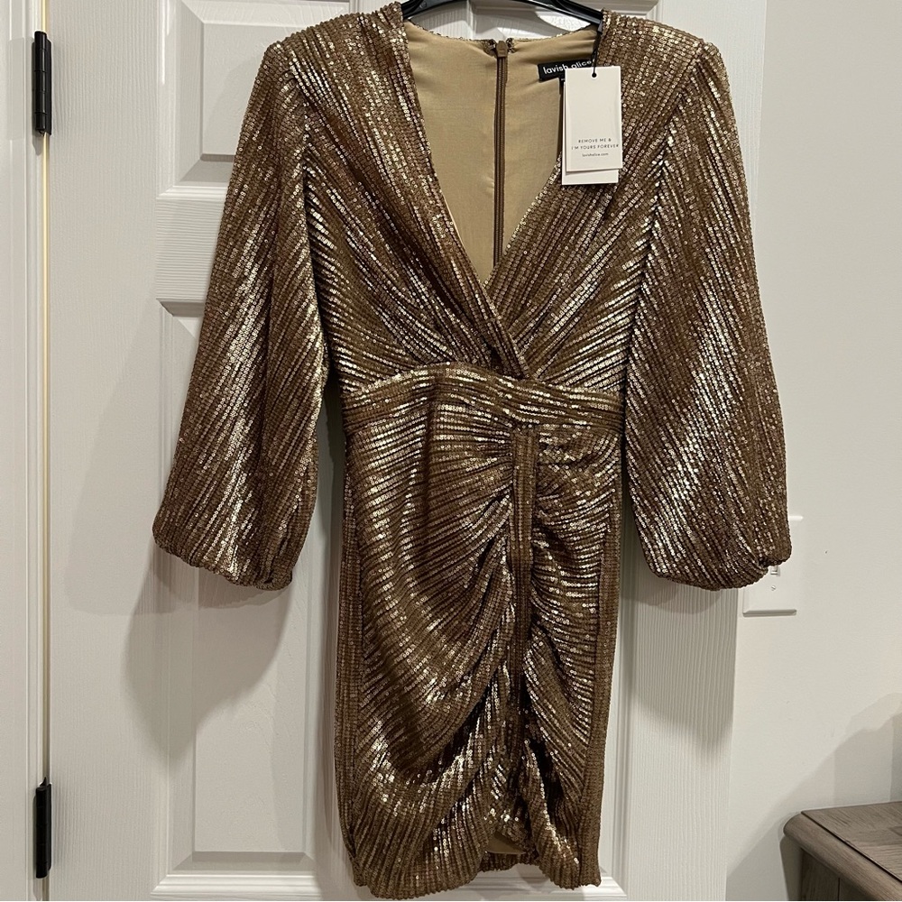 Gold sequin dress